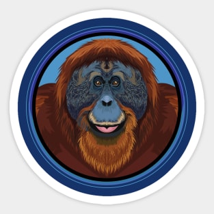 Orangutan Circle Sticker